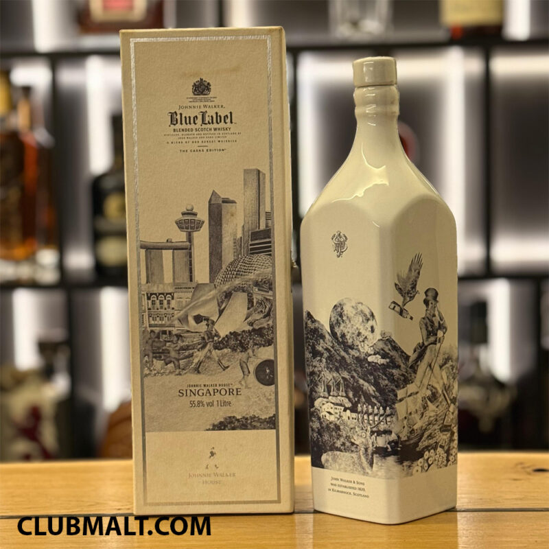 JOHNNIE WALKER BLUE LABEL HOUSE SINGAPORE THE CASKS EDITION 1L (Slightly Dirty Box)
