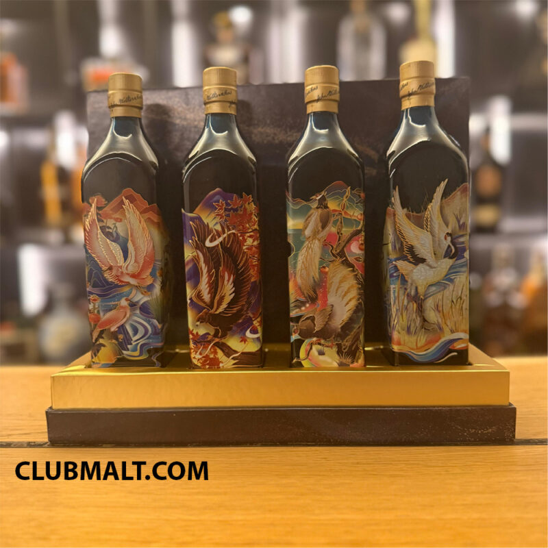 JOHNNIE WALKER BLUE LABEL RARE ANIMALS SET 4x20CL (Box & Bottles Medium Condition)
